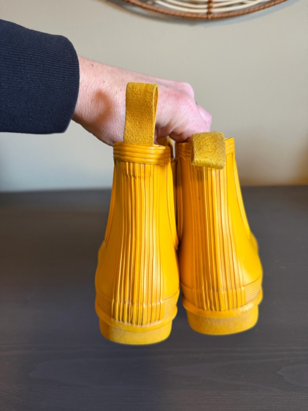 Hunter Women's Short Chelsea Rain Boot in Bright Yellow - Picture 5 of 7